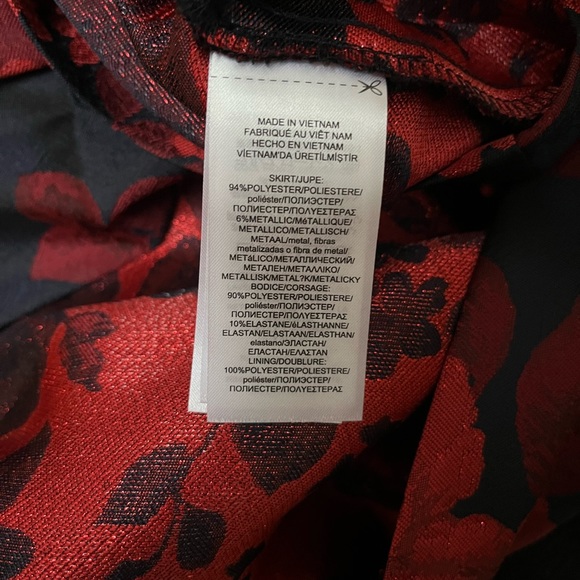 Chaps red flower midi dress - Picture 3 of 6